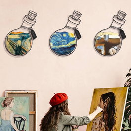 Wallity Art Potion Set de 3 piezas de arte de pared de metal